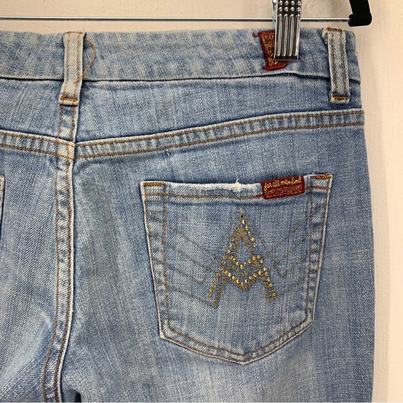 7 For All Mankind Womens 27 Jeans A Pocket Bootcut Low-rise Stretch Light - Picture 10 of 14